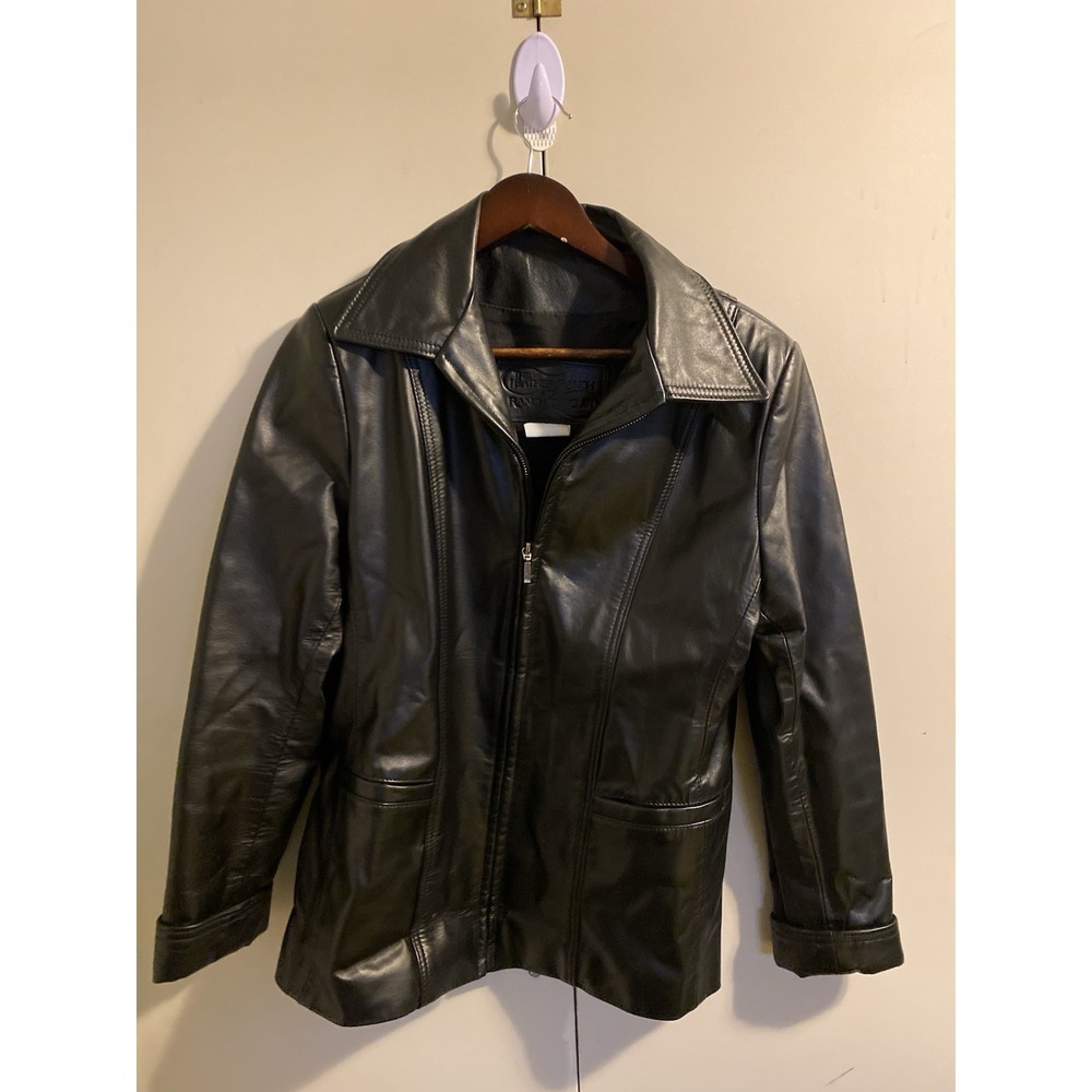 The Leather Ranch Jacket Mens 2 Black Good Vintage Canadian Leather Zip Up